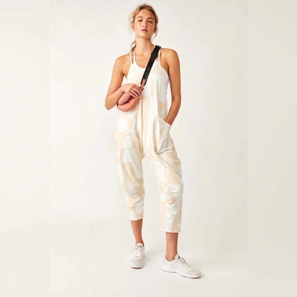FP Movement by Free People Hot Shot Onesie Jumpsuit Romper Bamboo Combo sz L